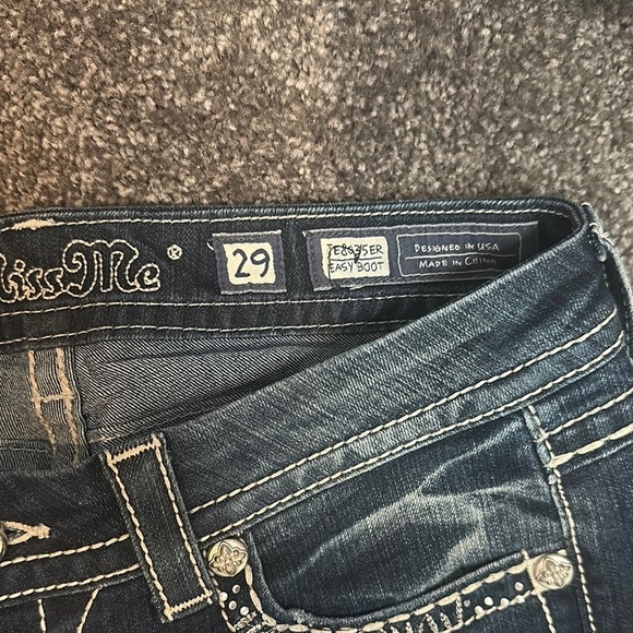 Miss Me Dark Blue Denim with White Stitching - Picture 3 of 3